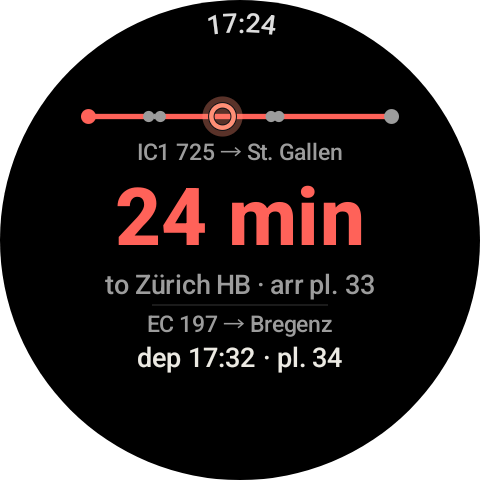 Screenshot of the watch app